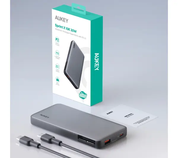 Aukey PB-Y41 10000mAh 30W Szary