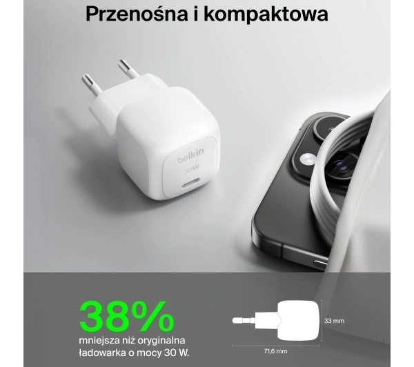 Belkin USB-C PD 30W Biały
