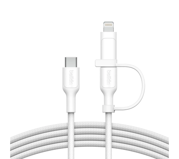 Belkin 2w1 USB-C do Lightning 60W 1,5m Biały