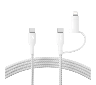 Belkin 2w1 USB-C do Lightning 60W 1,5m Biały