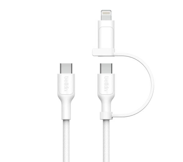 Belkin 2w1 USB-C do Lightning 60W 1,5m Biały