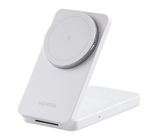 Ładowarka indukcyjna UGREEN W528 2w1 20W Biały Qi MagSafe