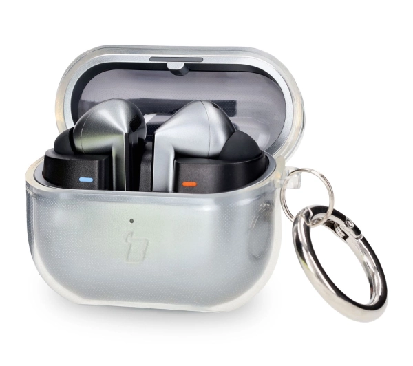 Bizon Elastyczne z karabińczykiem do Samsung Galaxy Buds 3/3 Pro Przezroczysty