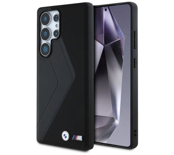 BMW Leather Oversized Stripes MagSafe do Galaxy S25 Ultra Czarny