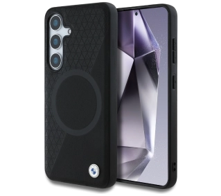 BMW Leather Half Textured MagSafe do Galaxy S25 Czarny