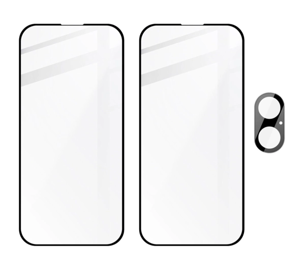 Bizon 2x szkło + szybka na aparat Edge 2 Pack do iPhone 16