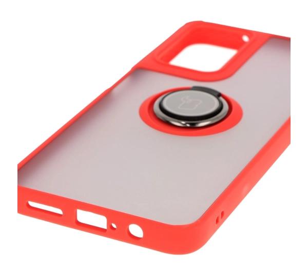 Bizon z uchwytem na palec Hybrid Ring do Motorola Moto G35 5G Przydymione z czerwoną ramką