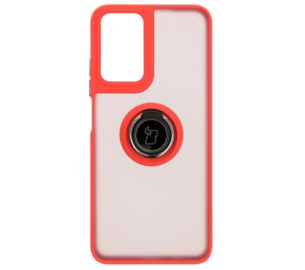 Bizon z uchwytem na palec Hybrid Ring do Motorola Moto G35 5G Przydymione z czerwoną ramką