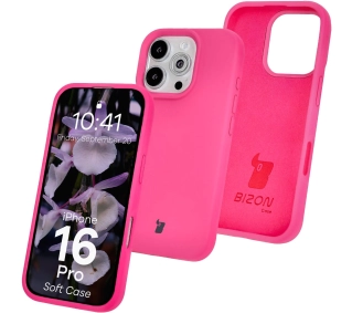 Bizon Silikonowe Soft do iPhone 16 Pro Fuksja