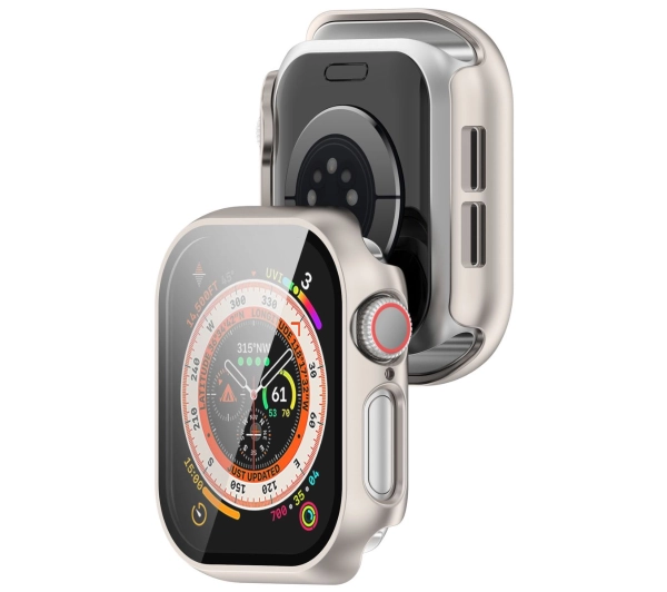 Bizon ze szkłem do Apple Watch 10/11 42mm Szampańskie