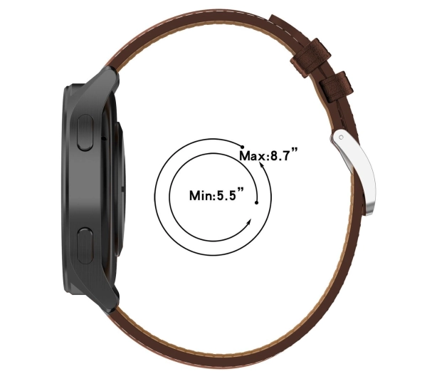 Bizon skórzany  Casual QuickRelease 22mm Ciemno-brązowy