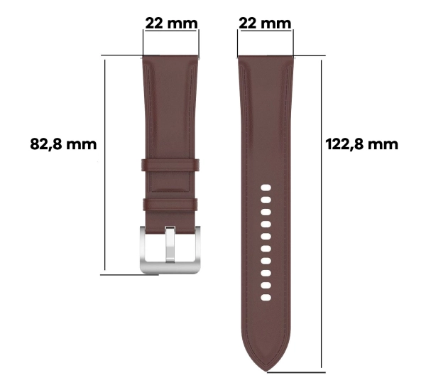 Bizon skórzany  Casual QuickRelease 22mm Ciemno-brązowy