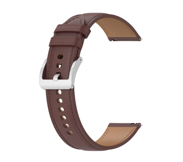 Bizon skórzany  Casual QuickRelease 22mm Ciemno-brązowy
