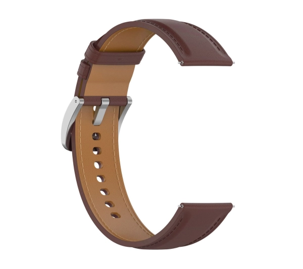 Bizon skórzany  Casual QuickRelease 22mm Ciemno-brązowy