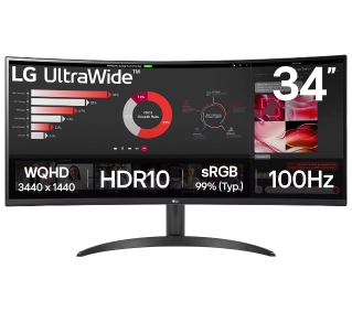 LG 34WR50QK-B 34" 3K VA 100Hz 5ms Zakrzywiony - Kup na Raty - RRSO 0%