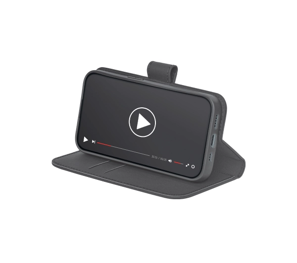 Puro Wallet Stand do iPhone 16e Czarny