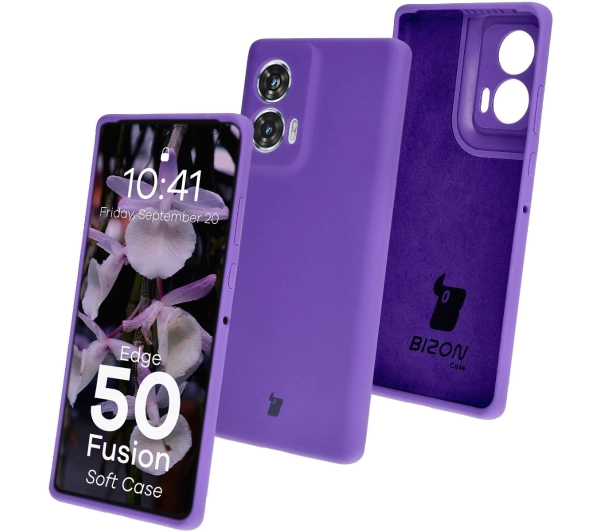 Bizon Silikonowe Soft do Motorola Edge 50 Fusion Fioletowy
