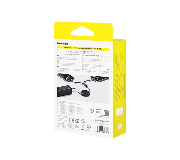 Baseus USB-C 2w1 Bright Mirror 100W 1m Czarny