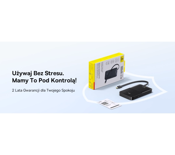Baseus Bipow 2 Pro 10000mAh 22.5W Cyfrowy wyświetlacz, Wbudowany kabel USB-C Czarny - ⚡ BESTSELLERY ⚡