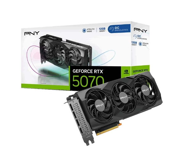 PNY GeForce RTX 5070 Overclocked Triple Fan 12GB GDDR7 192bit DLSS 4