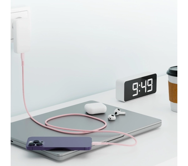 QUALO USB-C do Lightning 1,5m 2,4A Różowy