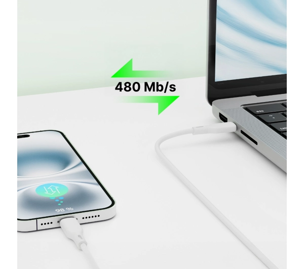 QUALO USB-A do USB-C 1,5m 3A Biały