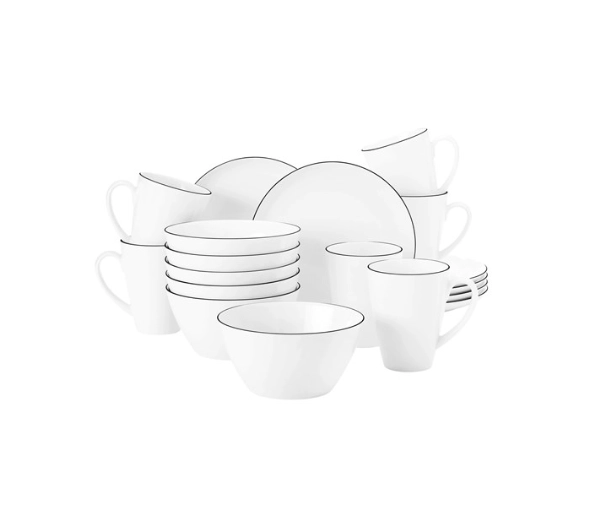 Zastawa stołowa - Seltmann Lido Black Line 18 elementów