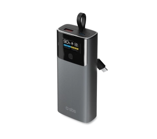 SBS TTBB10000LCDPD20 LCD Power Bank z wbudowanym kablem USB-C 10000 mAh PD 20W