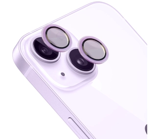 Bizon na aparat z aplikatorem Snap Lens do iPhone 14/14 Plus fioletowa ramka