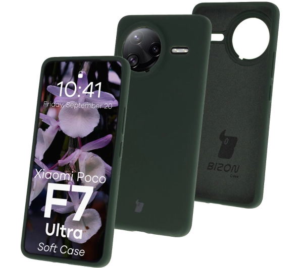 Bizon Silikonowe Soft do Xiaomi Poco F7 Ultra Ciemnozielony