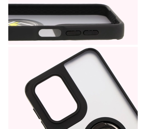 Bizon z uchwytem na palec Hybrid Ring do Motorola Moto G55 5G przydymione z Czarną ramką
