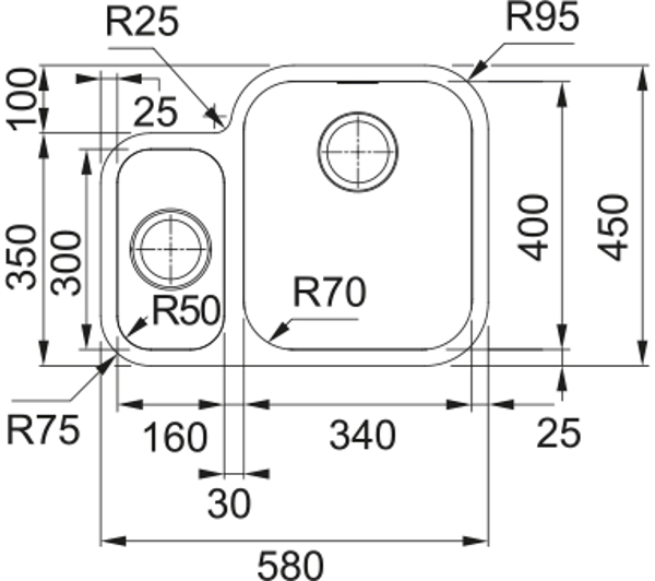 Franke Smart SRX 160-34-16 L Stal szlachetna - TRZECI -55%, ALBO 5-TY ZA 1ZŁ - Kup na Raty - RRSO 0%