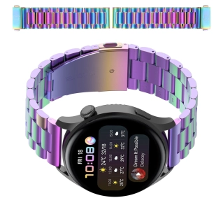 Bizon ze stali nierdzewnej do smartwatcha Aura QuickRelease 20 mm tęczowy