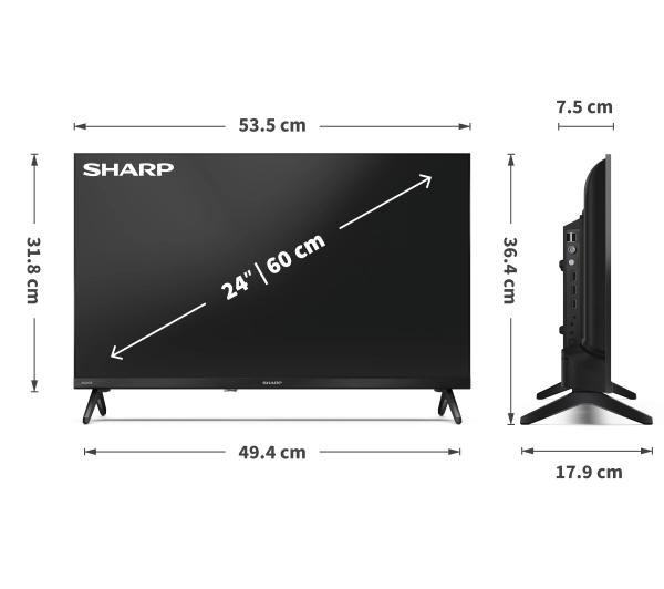 Sharp 24HF2765E 24" HD Ready Google TV DVB-T2 - Kup na Raty - RRSO 0%