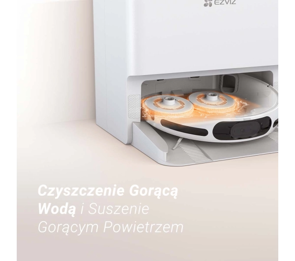 Ezviz RS20 Pro Funkcja mopowania Stacja oczyszczająca Tworzenie mapy pomieszczenia 65dB Biały AI - Kup na Raty - RRSO 0%
