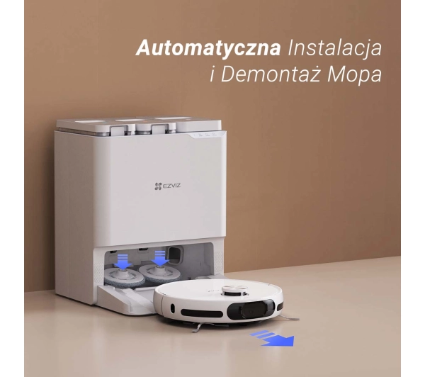 Ezviz RS20 Pro Funkcja mopowania Stacja oczyszczająca Tworzenie mapy pomieszczenia 65dB Biały AI - Kup na Raty - RRSO 0%