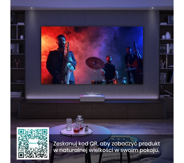 Hisense Laser TV - 120L5N - 4K UHD, Laser, Ekran ALR 120" w zestawie, Wi-Fi, BT, AirPlay, VIDAA OS - Kup na Raty - RRSO 0%