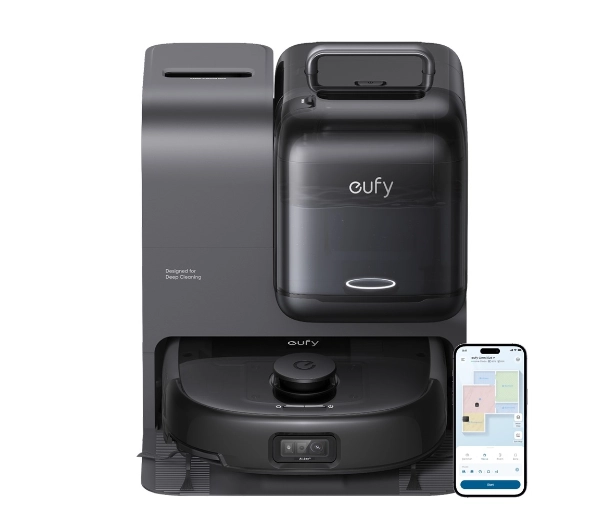 Roboty sprzątające - Eufy Omni E28 Funkcja mopowania Stacja oczyszczająca Tworzenie mapy pomieszczenia 57dB Czarny