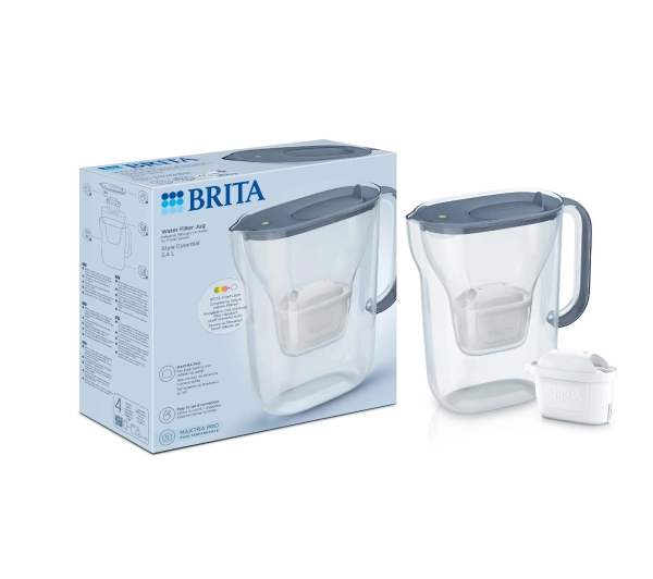 Dzbanki filtrujące - Brita Style Essential 2,4l 1 wkład Szary
