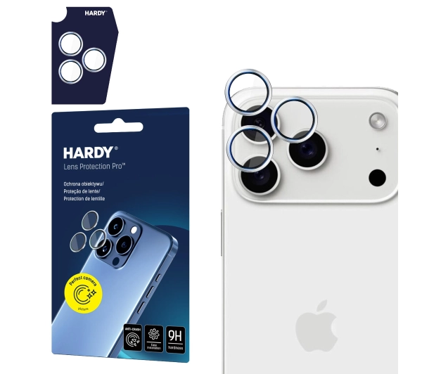 Szkło hartowane na obiektyw 3MK Hardy Lens Protection Pro do Apple iPhone 17 Pro/17 Pro Max Srebrny