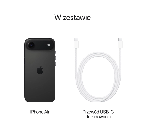 Apple iPhone Air 256GB Funkcje AI 6,5" 120Hz 48Mpix Gwiezdna Czerń - ⚡ EURO HIT CENOWY! ⚡ - Kup na Raty - RRSO 0%