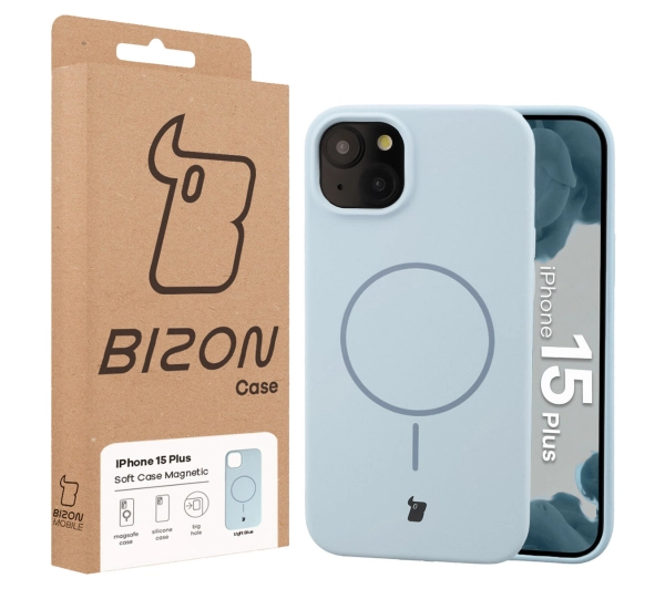 Bizon Soft z MagSafe do Apple iPhone 15 Plus Jasnoniebieski