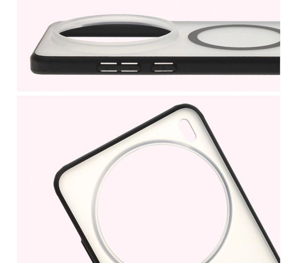 Bizon MatteO z MagSafe do Vivo X200 Pro Półprzezroczyste z czarną ramką