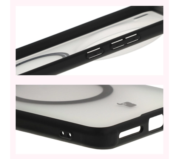 Bizon MatteO z MagSafe do Vivo X200 Pro Półprzezroczyste z czarną ramką