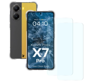 Bizon elastyczne etui Salpa + 2x szkło hartowane Clear Pack do Xiaomi POCO X7 Pro