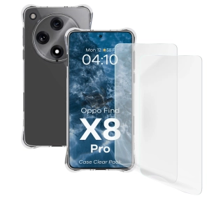 Bizon elastyczne etui Salpa + 2x folia na ekran Clear Pack do Oppo Find X8 Pro