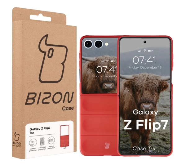 Bizon Tur do Samsung Galaxy Z Flip7 Czerwony