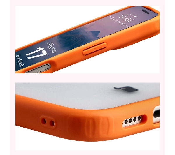 Bizon Angelo do Apple iPhone 17 z pomarańczową ramką