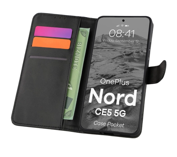 Bizon z klapką Pocket do OnePlus Nord CE5 Czarny
