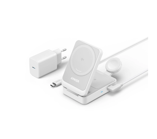 Anker MagGo 3w1 (B2557322) iPhone Apple Watch AirPods 15W Qi2 Biały